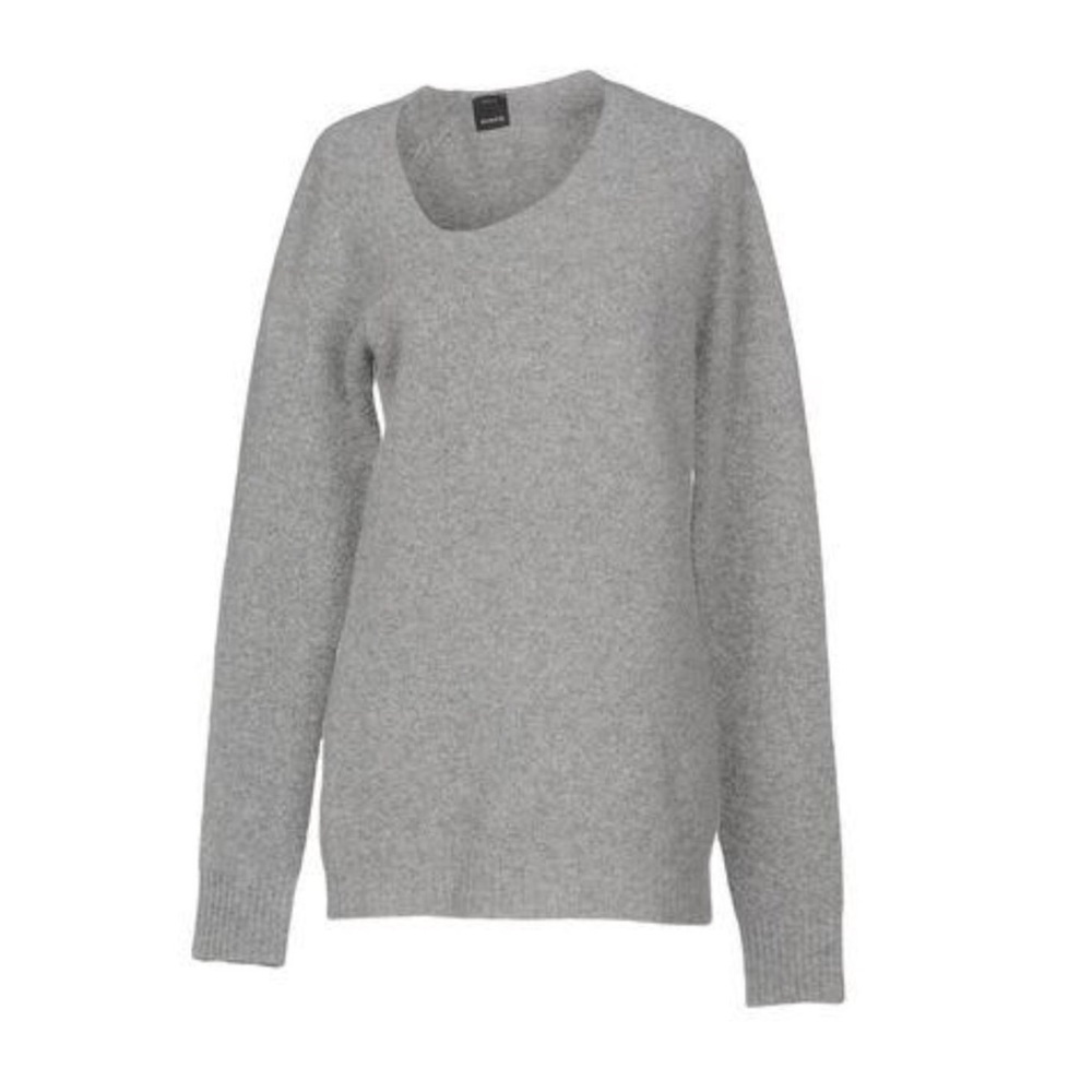 Pinko Italy Asymmetrical Neck Longline Wool Blend Sweater